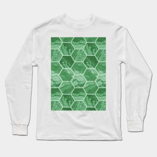 Hexagon tile marble Long Sleeve T-Shirt